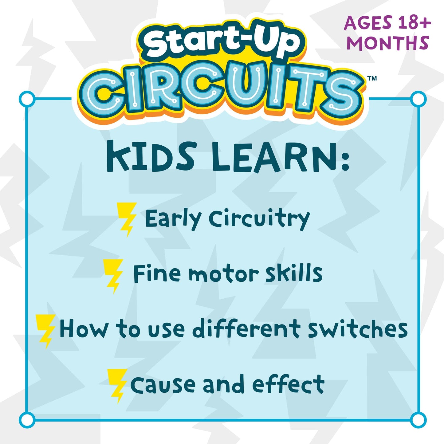 MindWare Start-Up Circuits - STEM Toddler Toy Ages 18+ Months - Build Flashlight, Whistle, and Fan - Early Circuit-Building Learning Set for Hands-On
