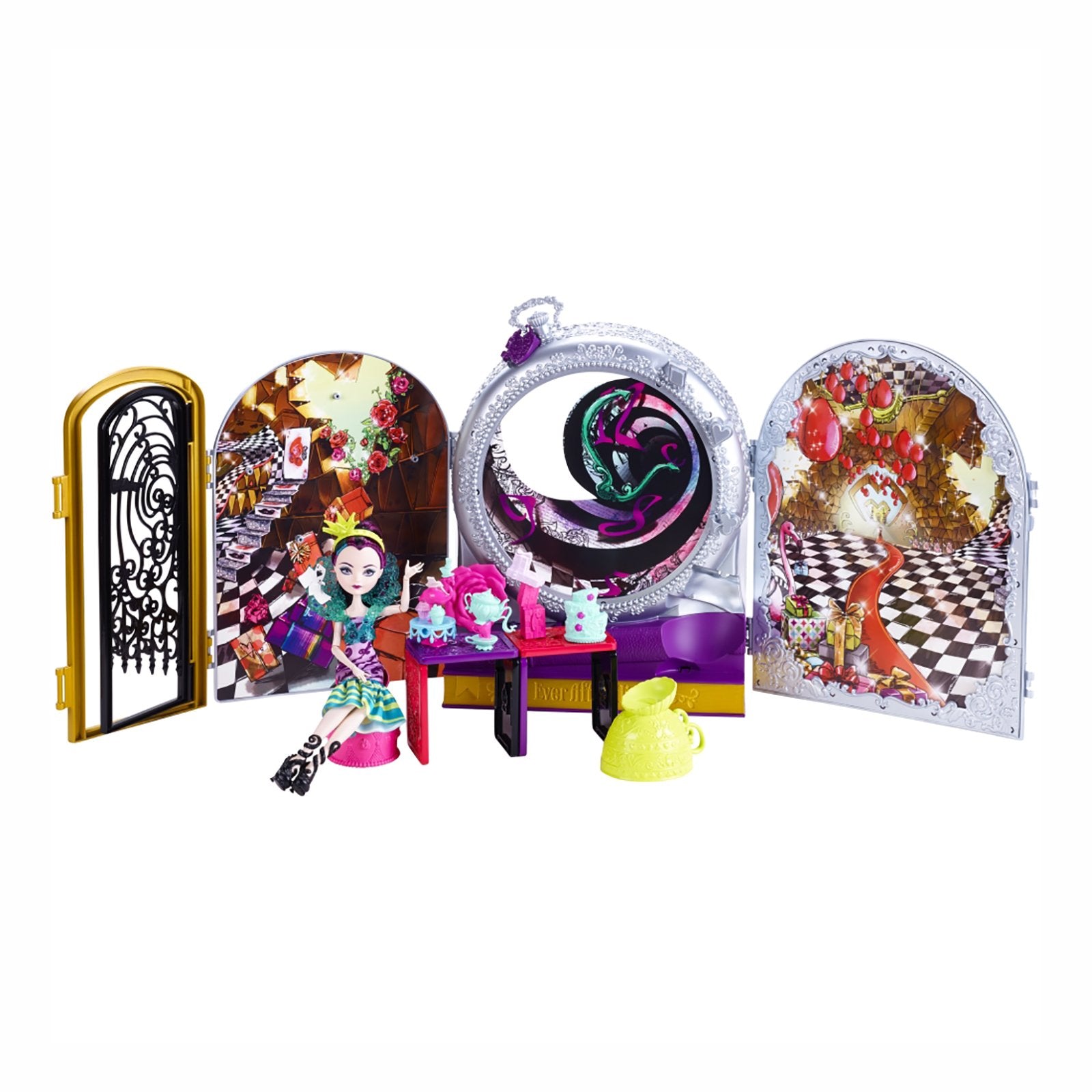 Mattel Ever After High Way Too Wonderland High and Raven Queen Playset, 6 years and up