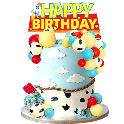 Balls Cake Toppers Blue Orange Birthday Cake Decorations for Baby Shower Birthday Cake Decorating (Cartoon story)