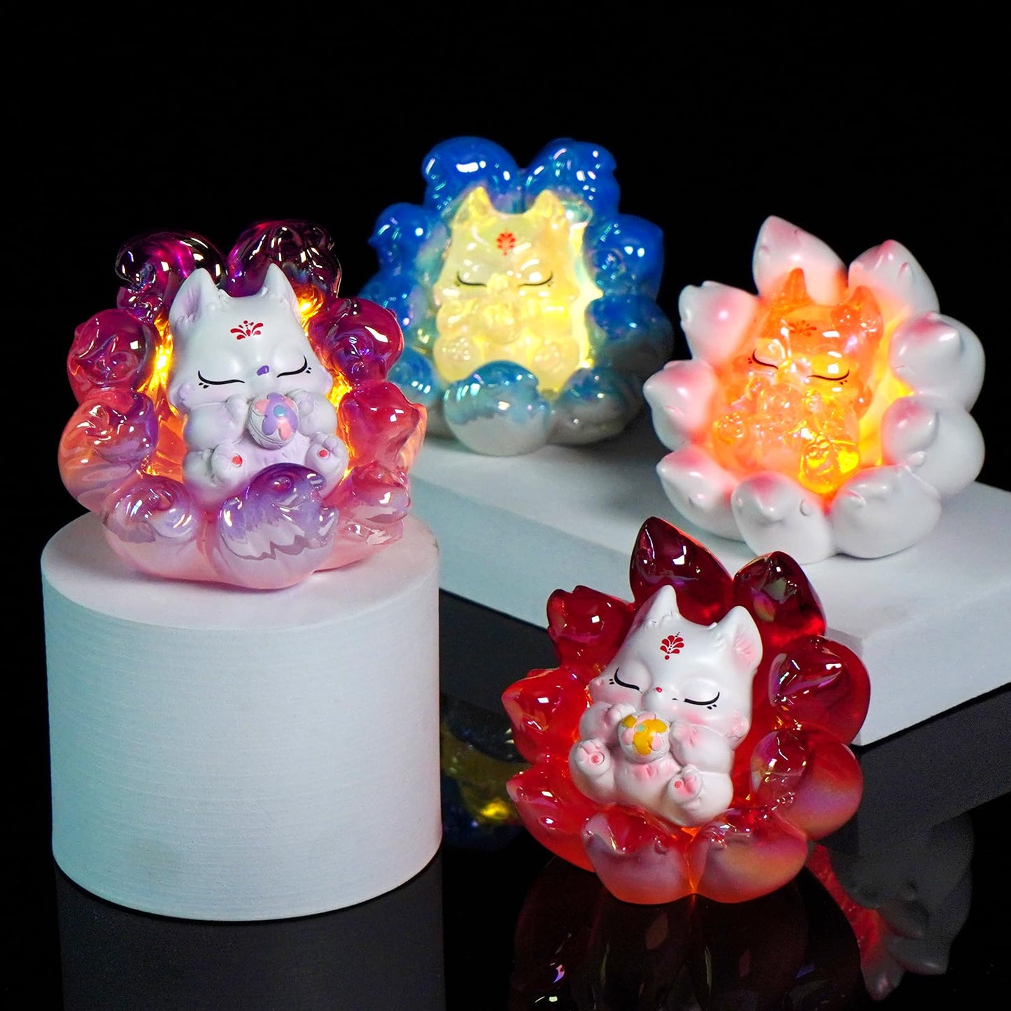 Zaleny Nine-Tailed Fox Blind Box Figures Random Design Mystery Box Surprise Toys Collectible Toys Home Decorations