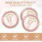 40 Pcs 17th Birthday Decorations for Girls,Rose Gold 17 Years Old Birthday Party Plates and Napkins Disposable 17th Birthday Paper Tableware Set