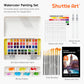 Watercolor Paint Set, Shuttle Art 48 Colors Watercolor Paint in Half Pans with 2 Water Brush Pens, 10 Paint Brushes, 1 Watercolor Pad, 1 Palette, 2