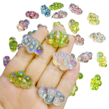 30 Pieces Tiny Fake Bubbles for Dollhouse Mini Bathtub 1:6 Miniature Dollhouse Accessories Bubble Decor for Fairy Garden Beach, Acrylic Bubble Beads