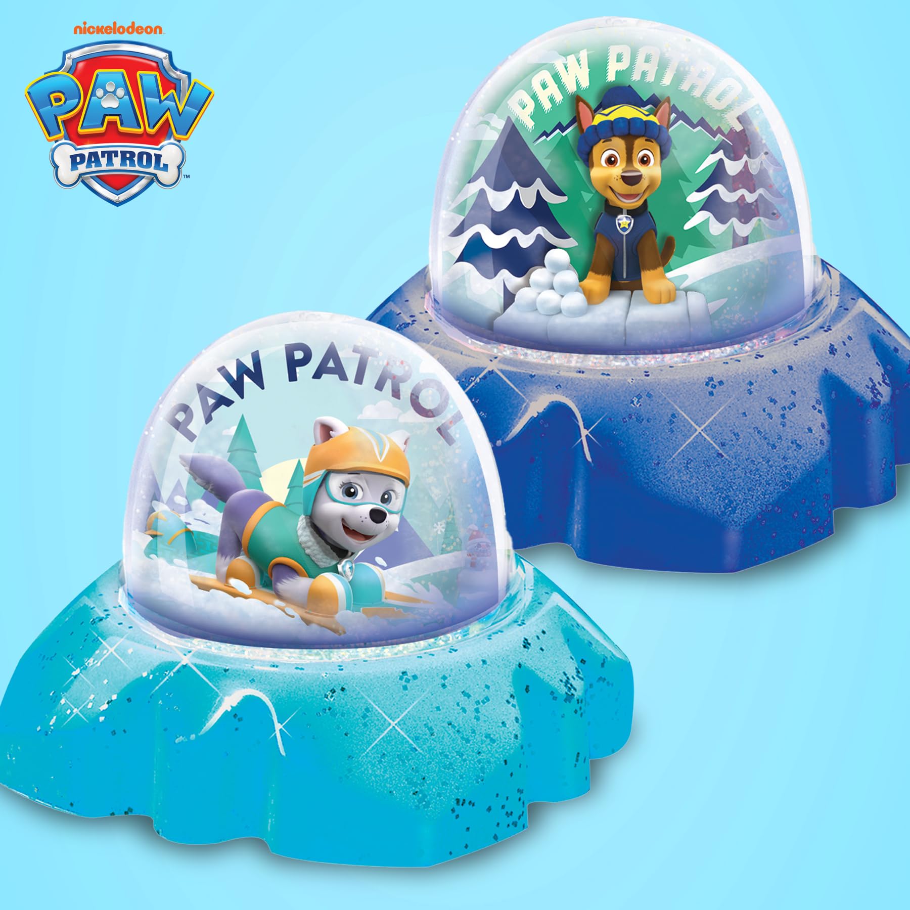 PAW Patrol DIY Glitter Globe Kit - Make Your Own Snow Globe Craft Set for Kids - Build Your Own Water Globes with Glitter, Molding Clay & Printed