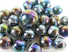 Big Game Toys~25 Glass Marbles Midnight Galaxy Purple/Gold Oil Slick Metallic Iridescent Classic Style Game Pack (24 Player, 1 Shooter) Decor/Vase