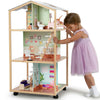 Delta Children Moveable Mansion Dollhouse - 360-Degree Play Dollhouse with Wheeled Base - Includes 16 Accessories - Fits 12-inch Dolls - Pretend Play