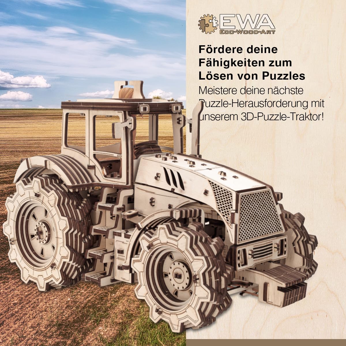 Eco Wood Art 3D Puzzle, Tractor (Tractor)