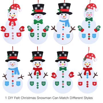 Max Fun Diy Felt Christmas Snowman Games Set with 58Pcs Crafts kit Wall Hanging Xmas Gifts for Christmas Winter Holiday Party Decorations (Snowman)