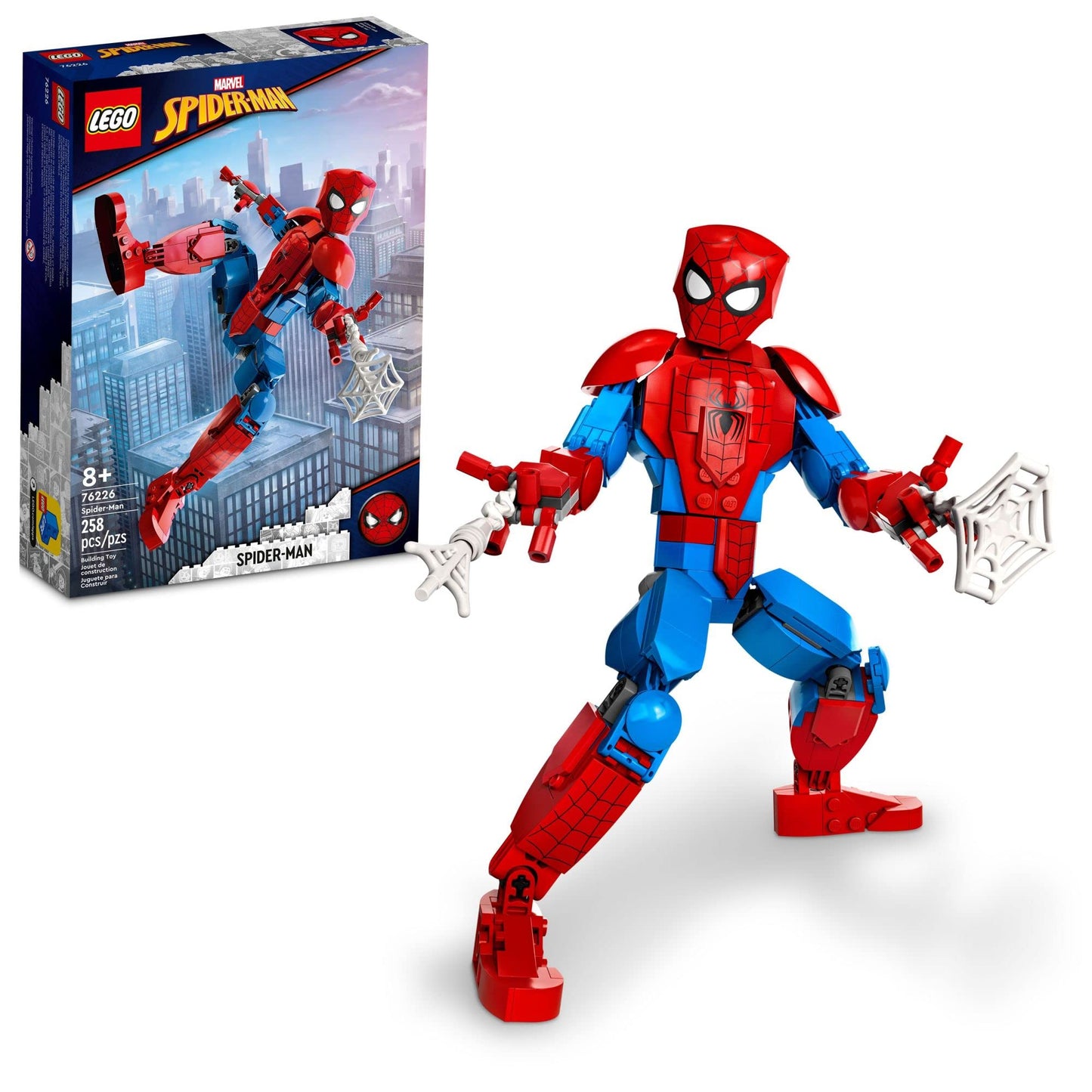 LEGO Marvel Spider-Man Building Toy, Fully Articulated Action Figure, Superhero Movie Set with Web Elements, Gift for Grandchildren, Collectible Model