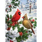 Bits and Pieces - 500 Piece Jigsaw Puzzle for Adults - Cardinal Couple - Glitter Holiday Christmas Snow Tree Forest Jigsaw Puzzle by Artist Larry