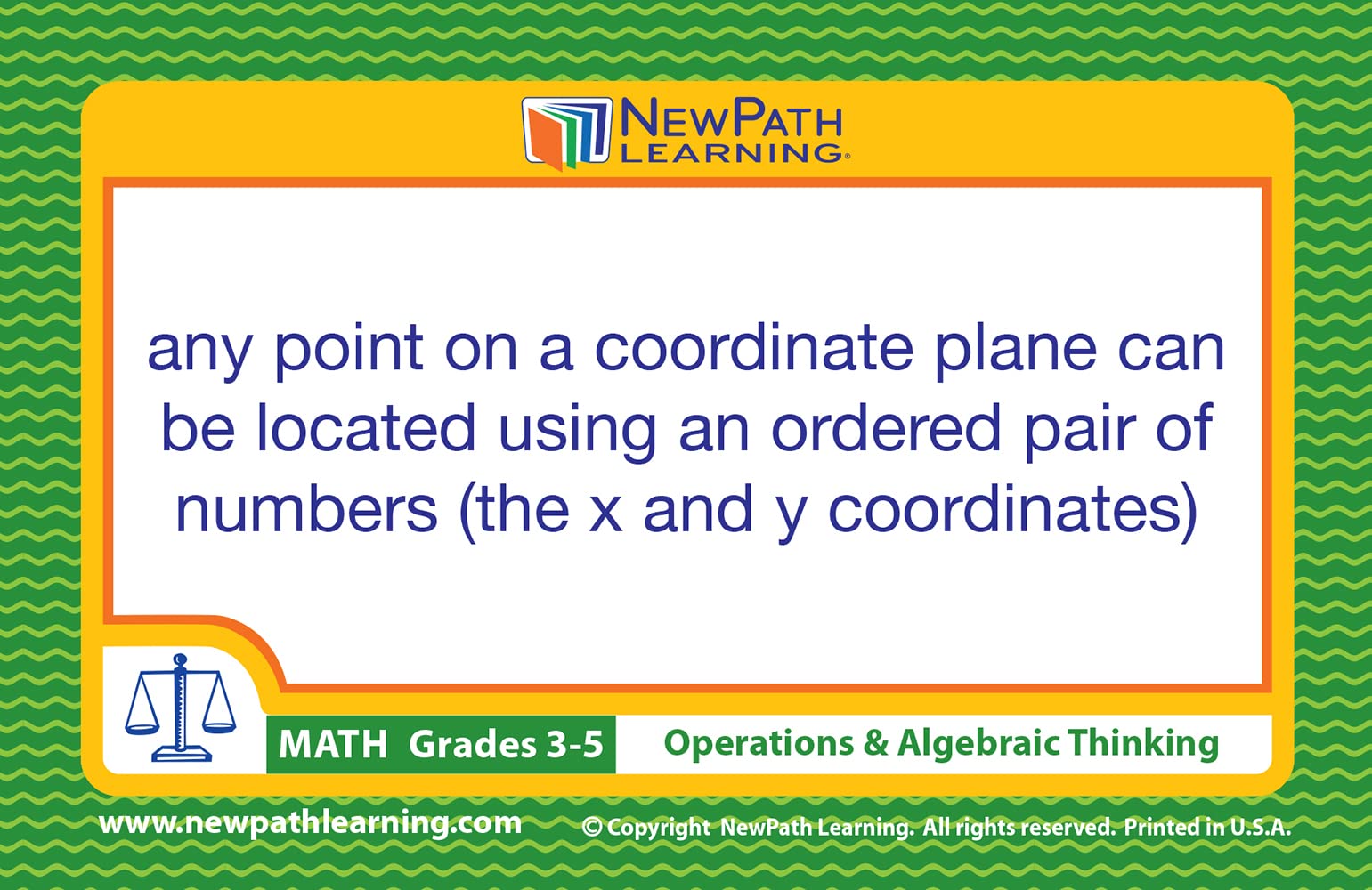 NewPath Learning Math Vocabulary Flash Cards, Grades 3-5