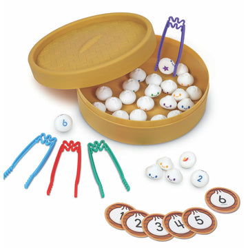 Learning Resources Dumpling Dash Fine Motor Math Game - Squishy Dumpling Toy, Montessori Counting Toys, Kids Board Game, Play Food, Homeschool Toddler