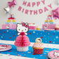 Sanrio Hello Kitty Honeycomb Centerpiece - 6.25" x 10.25" (1 Pc.) - Tissue Honeycomb with Character Topper; Pop-Up Table Décor - Perfect