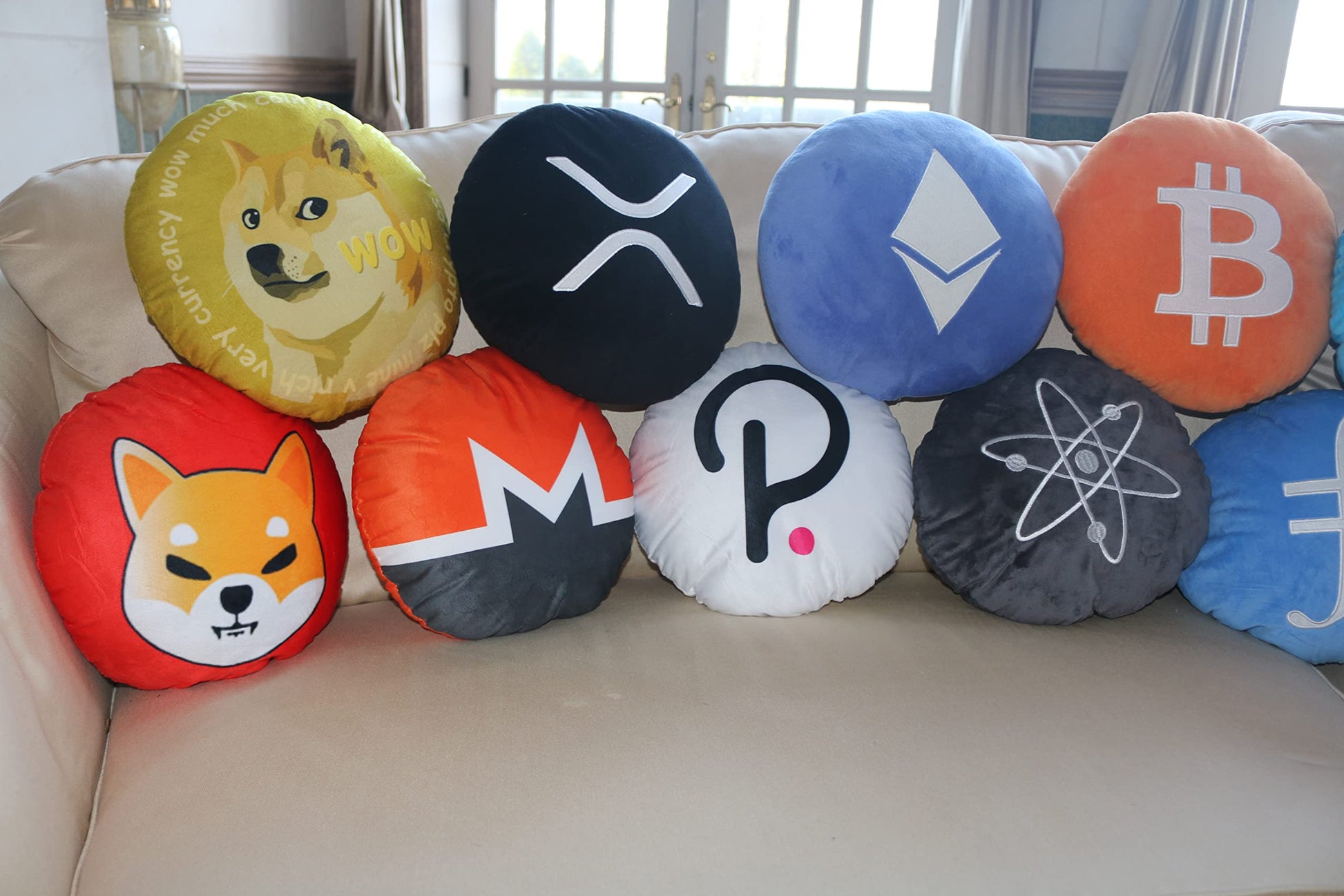 Polkadot Pillow - Round Stuffed Plush Crypto Pillow by BlockCraft.Shop DOT Plush Pillow