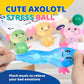 8 Pack Slow Rising Stress Ball, Cute Axolotl Stretchy Fidget Toys for Kids Adults, Slow Rebound Squeeze Balls for Hand Tactile Play, Ideal for