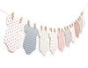 Red, White, and Blue Baby Onesie Banner - 4th of July Baby Shower Decorations, Baby Clothesline Garland for Nursery, Newborn Party Decor