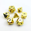 Set of 7 Deluxe Metal Golden Polyhedral Game Dice Set, Golden RPG Game Dice 7pcs Set of d4 d6 d8 d10 d12 d20 d%