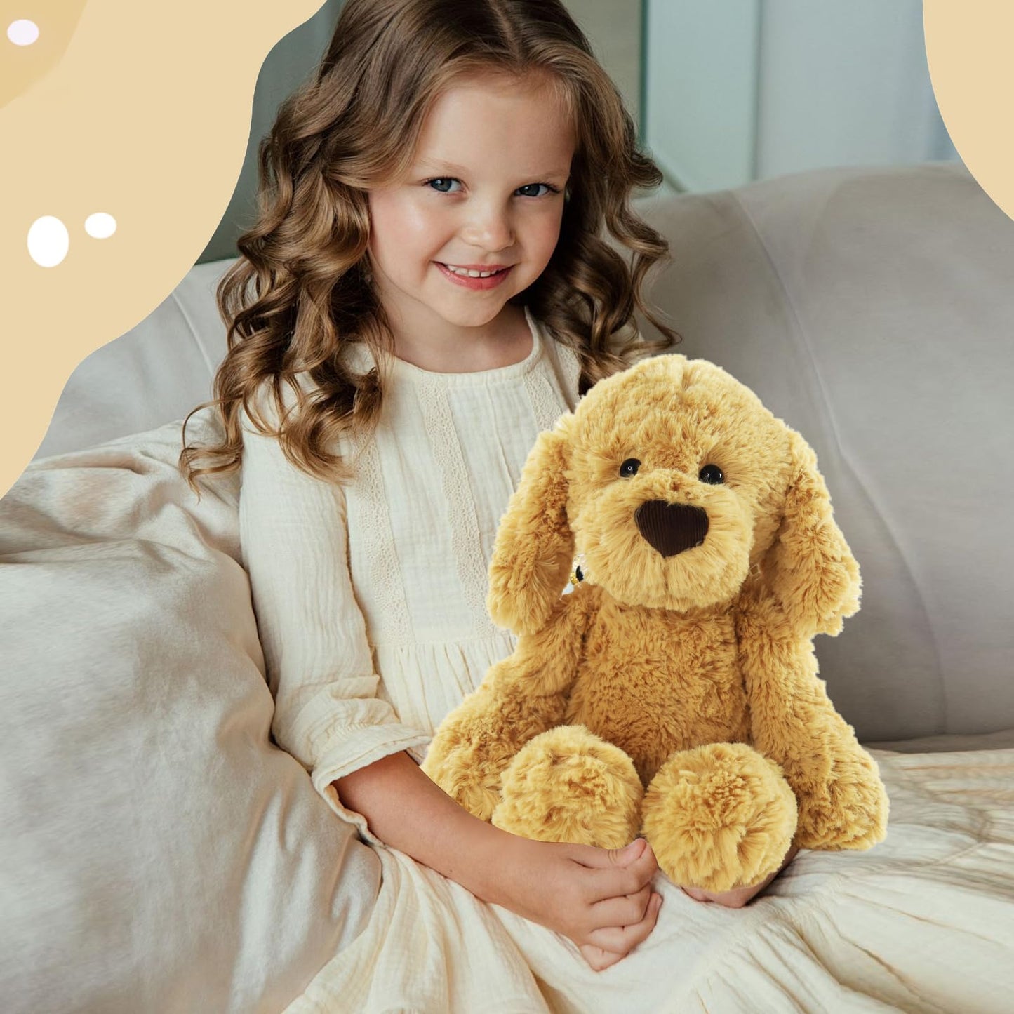 Furvana The Golden Retriever Plush, Dogs Stuffed Animals, 10" Golden Retriever Stuffed Animal, Ideal Christmas Animal Gift for Toddlers, Kids & Teens