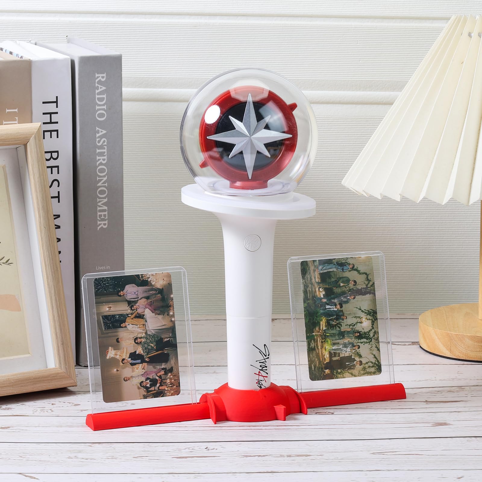 Micmieib Stray Light Stick Holder (V1 & V2 Compatible) with 2 Photo Card Stands for Skz's Fans Gifts