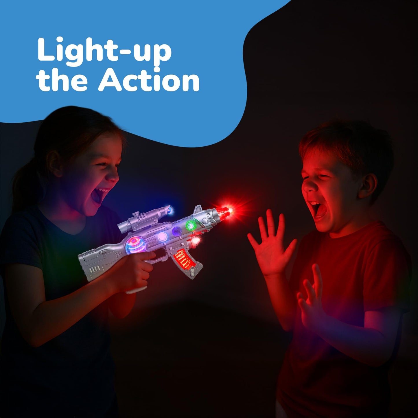 ArtCreativity 12.5 Inch Light Up Space Gun Toy, Alien Blaster with LEDs