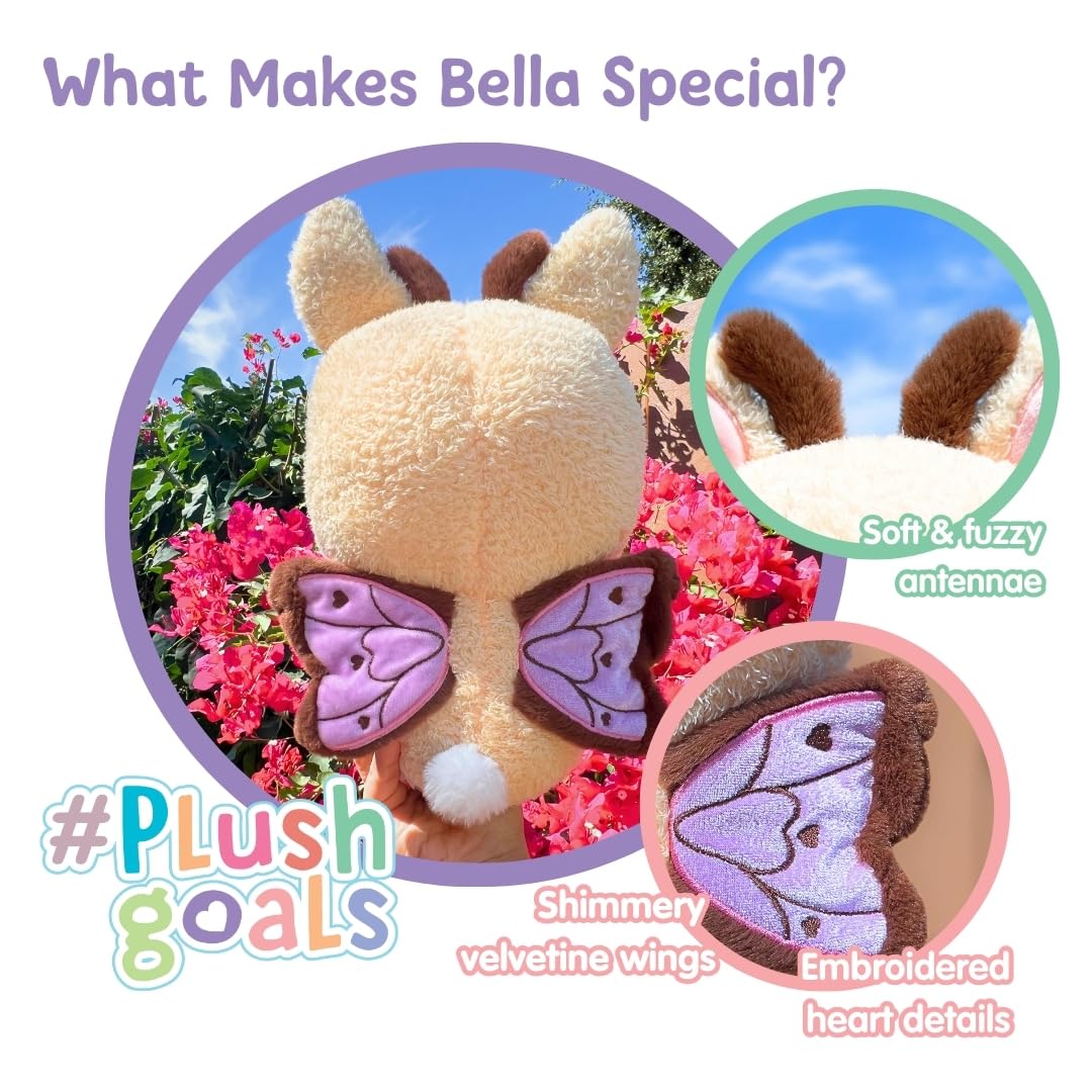 Cuddle Barn PlushGoals - Bella The Bouncy Bunny-Fly | Cute Kawaii Soft Plush Butterfly Bunny Rabbit Cuddly Fairy, 11 inches