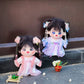 niannyyhouse 20cm Plush Doll Antique Hanfu Suit Shawl Dress Hairpin 8in Doll Dress Up (Blue+Purple)