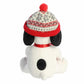 Aurora® Festive Peanuts® Winter Hat Snoopy with Mug Stuffed Animal - Officially Licensed Toys for All Snoopy Fans - Perfect for Holiday Decorations or