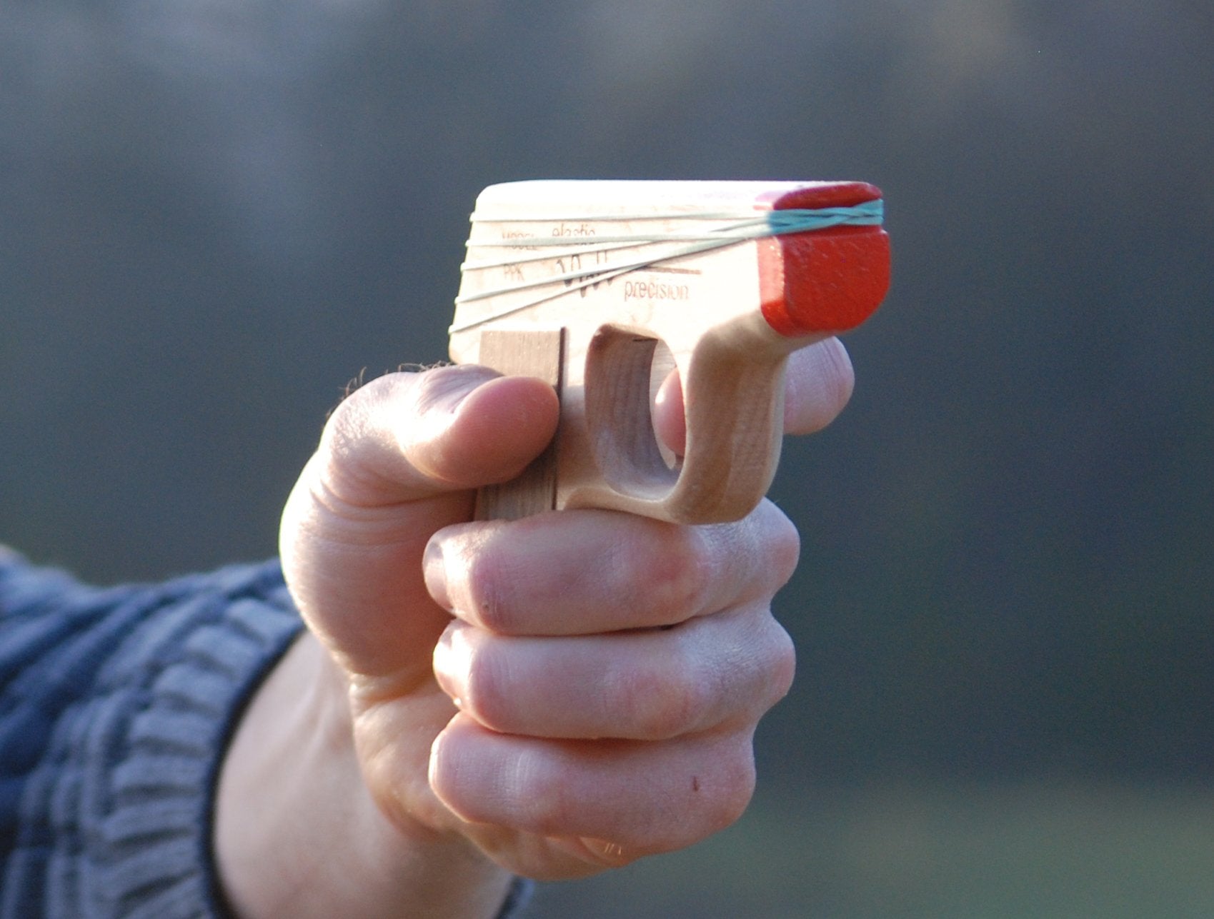 Elastic Precision Model PPK Rubber Band Gun Made from Solid Hardwoods with Rapid-Fire Semi-Automatic Action and Walnut Grips