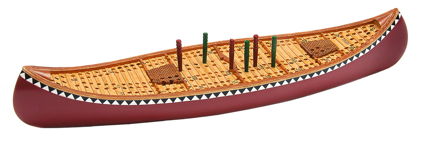 Outside Inside - Hand Painted Canoe Cribbage Board