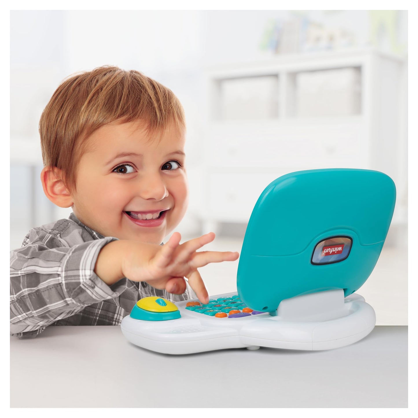 Winfun Bilingual Learning Laptop for Kids - English & Spanish Educational Toy for Toddlers 3+ with Games, Music, Letters, Numbers, LCD Screen, Mouse