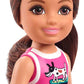 Barbie Chelsea Doll (6-inch Brunette) Wearing Sparkly Skirt, Molded Unicorn Top & Green Shoes, Gift for 3 to 7 Year Olds