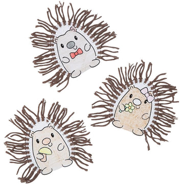 Fun Express Color Your Own Hedgehog Lacing Card Craft Kit - Makes 12.