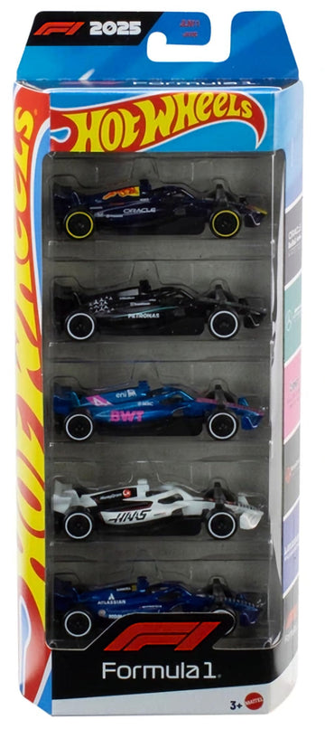 Hot Wheels Formula 1 Die-Cast Cars Bundle of 2 x 5-Pack, F1 2024 and 2025 Teams, Ages 3+
