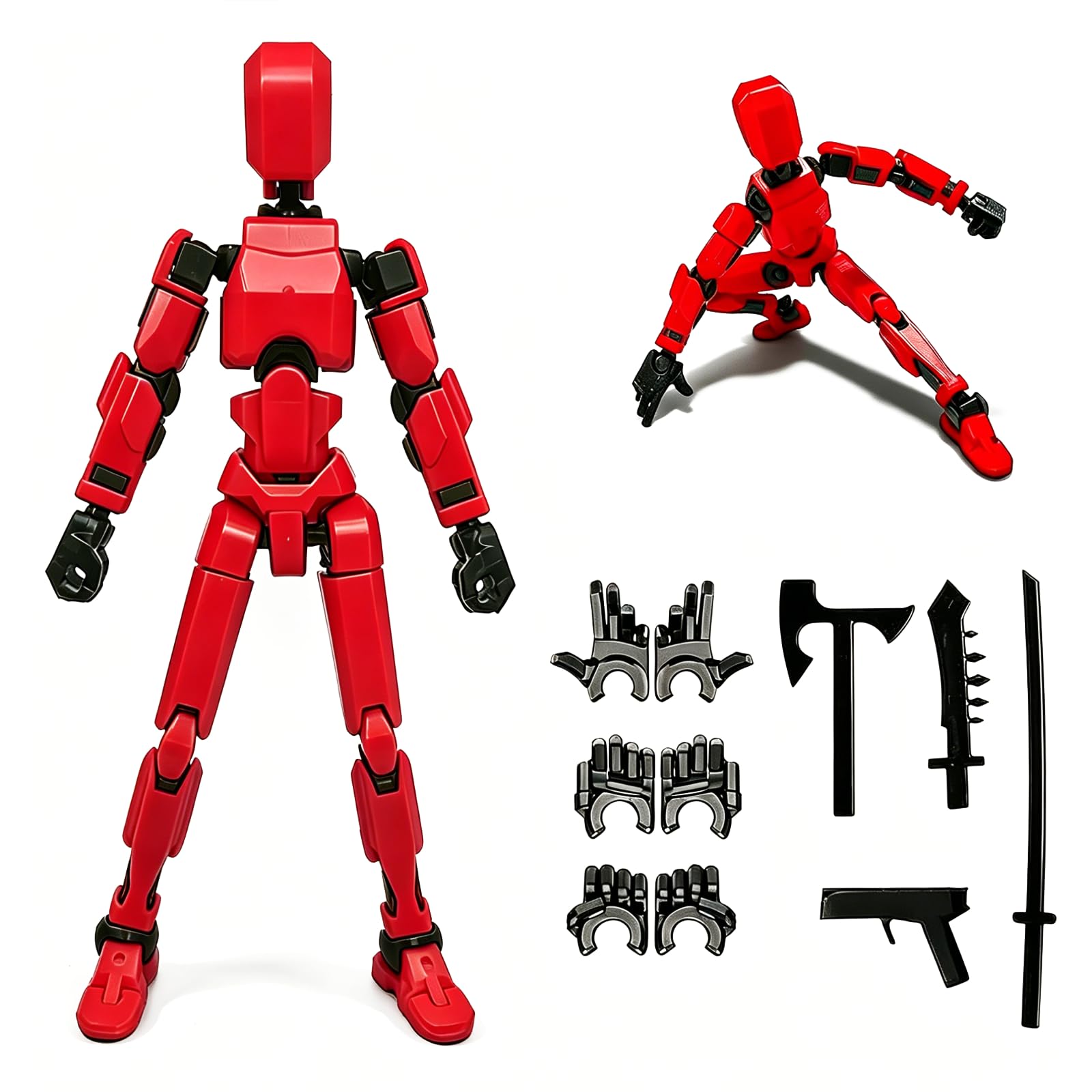 Feetcant Titan 13 Action Figure,2026 New Lucky Robot 13 Action Figures,3D Printed Action Figures for Boys (Red-1pc)