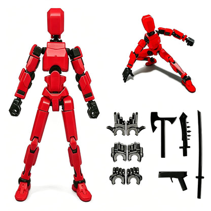 Feetcant Titan 13 Action Figure,2026 New Lucky Robot 13 Action Figures,3D Printed Action Figures for Boys (Red-1pc)