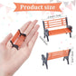 2Pcs Miniature Park Bench Set 2-Pack -1:12 Scale Brown Garden Seats with Realistic Detailing,Tiny Park Benches for Dollhouse and Fairy Garden