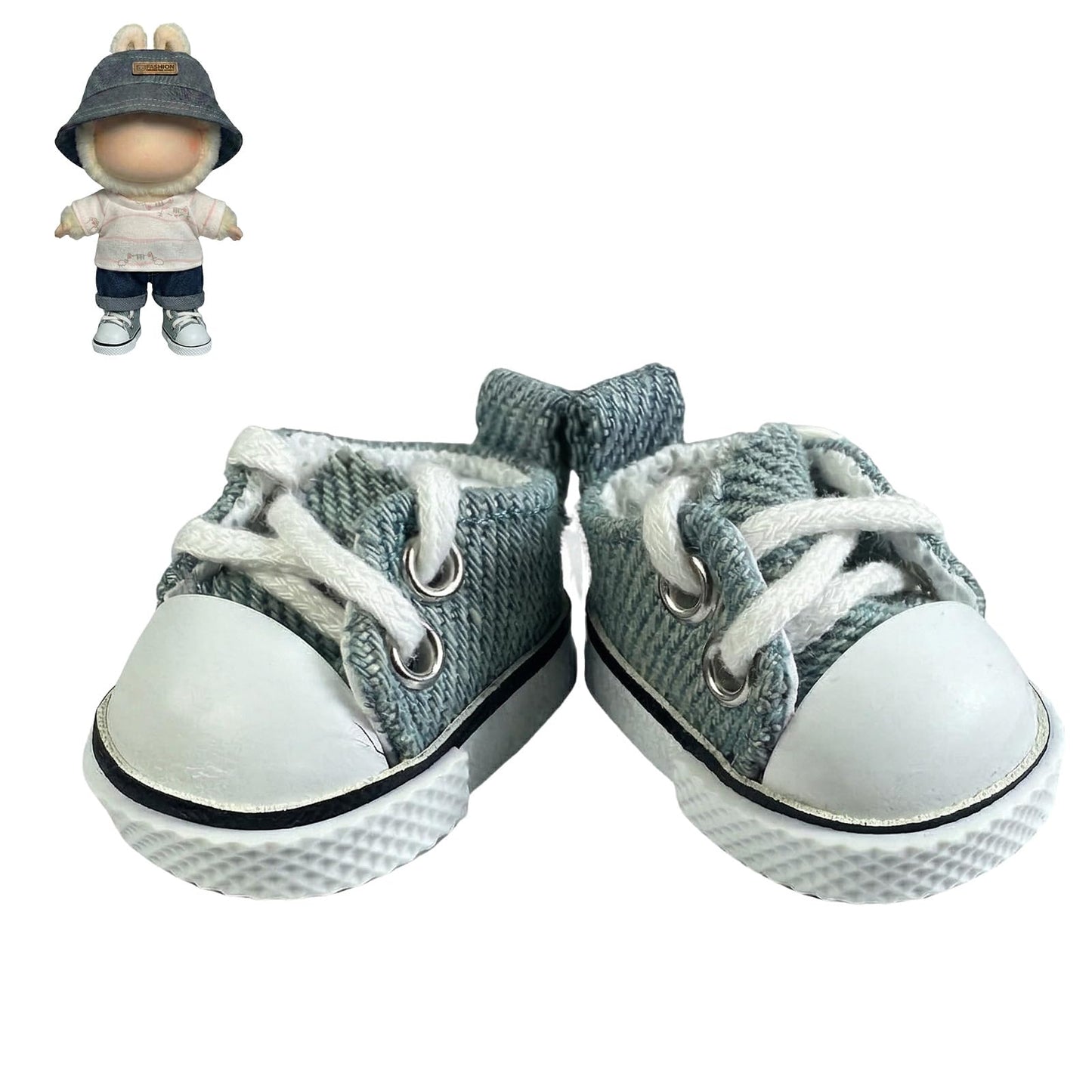QIXINGWISE 17cm Dolls Shoes, Lace-Up Canvas Sneakers Mini Shoes for 17cm Dolls, Fingerboard Shoes, Mini Finger Shoes, Clothing Accessory for 6.7in