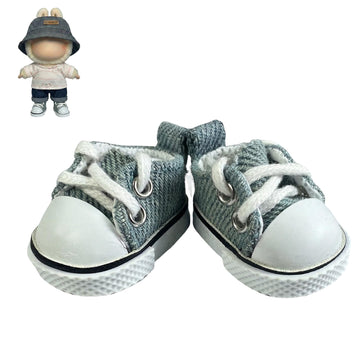 QIXINGWISE 17cm Dolls Shoes, Lace-Up Canvas Sneakers Mini Shoes for 17cm Dolls, Fingerboard Shoes, Mini Finger Shoes, Clothing Accessory for 6.7in
