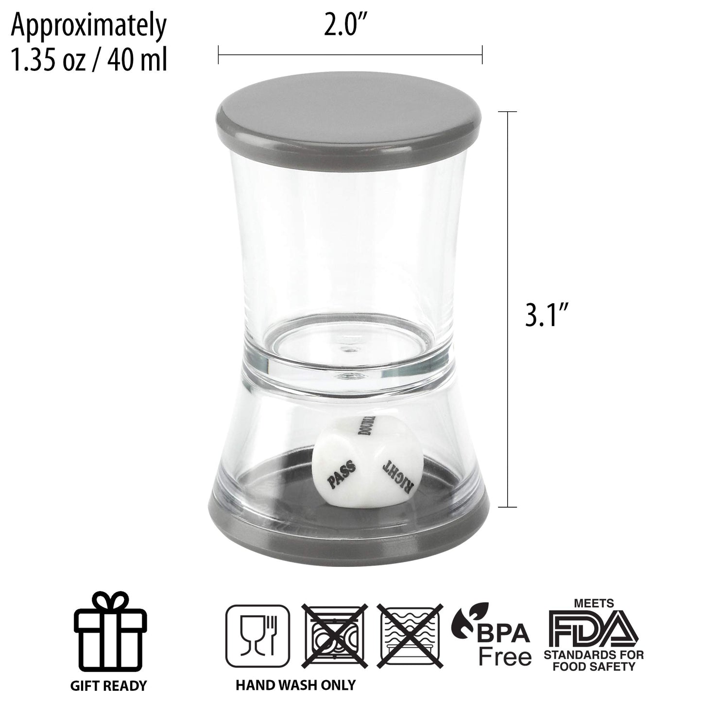 Barbuzzo Loaded Dice - The Ultimate Home Party Drinking Game - Fill the Shot, Slam it Down, & Do Whatever the Die Tells you to Do - Great Gift
