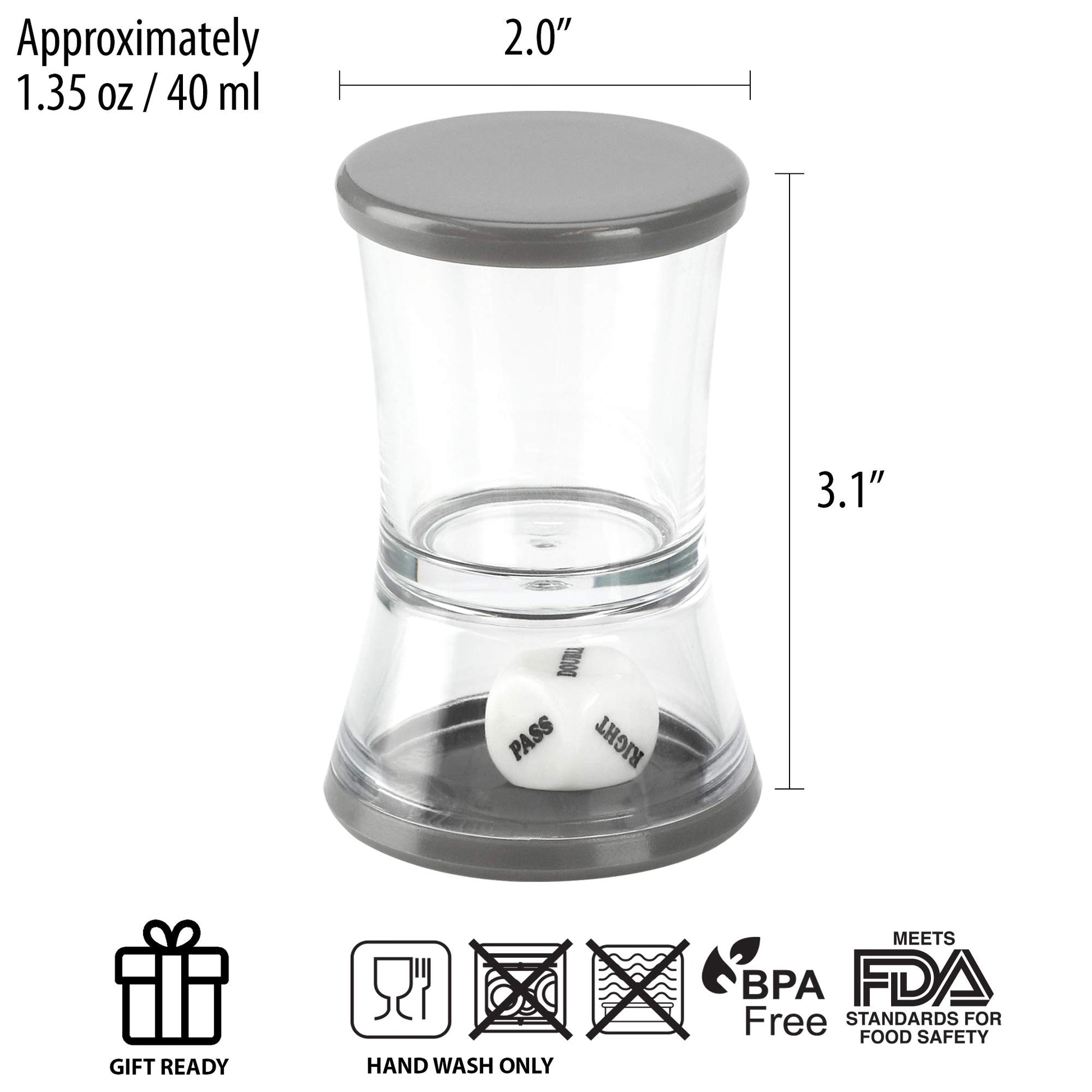 Barbuzzo Loaded Dice - The Ultimate Home Party Drinking Game - Fill the Shot, Slam it Down, & Do Whatever the Die Tells you to Do - Great Gift