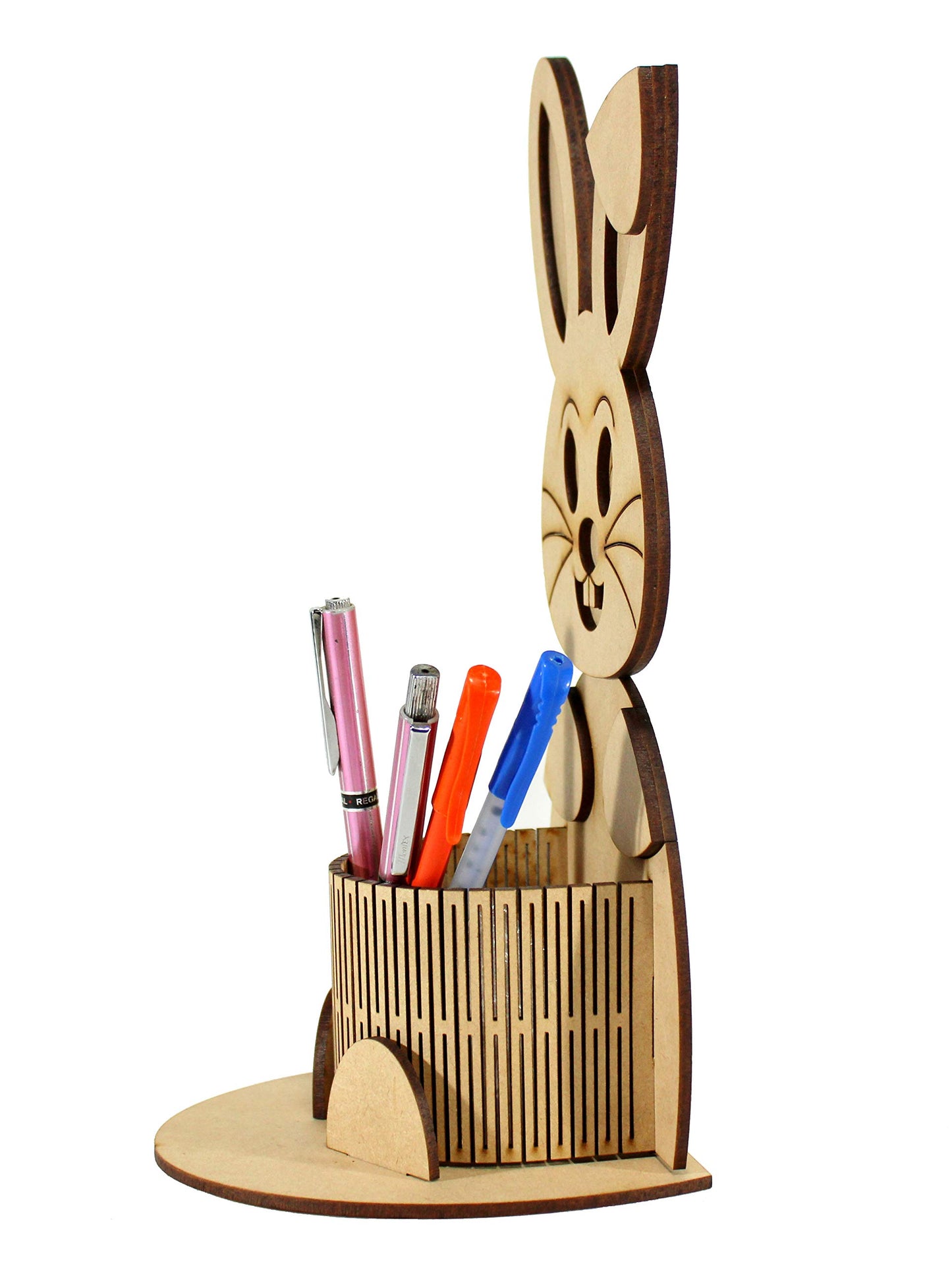 eSplanade DIY Wooden 3D Puzzle Rabbit - Desk Organizer, Pen Stand - Easy to Assemble