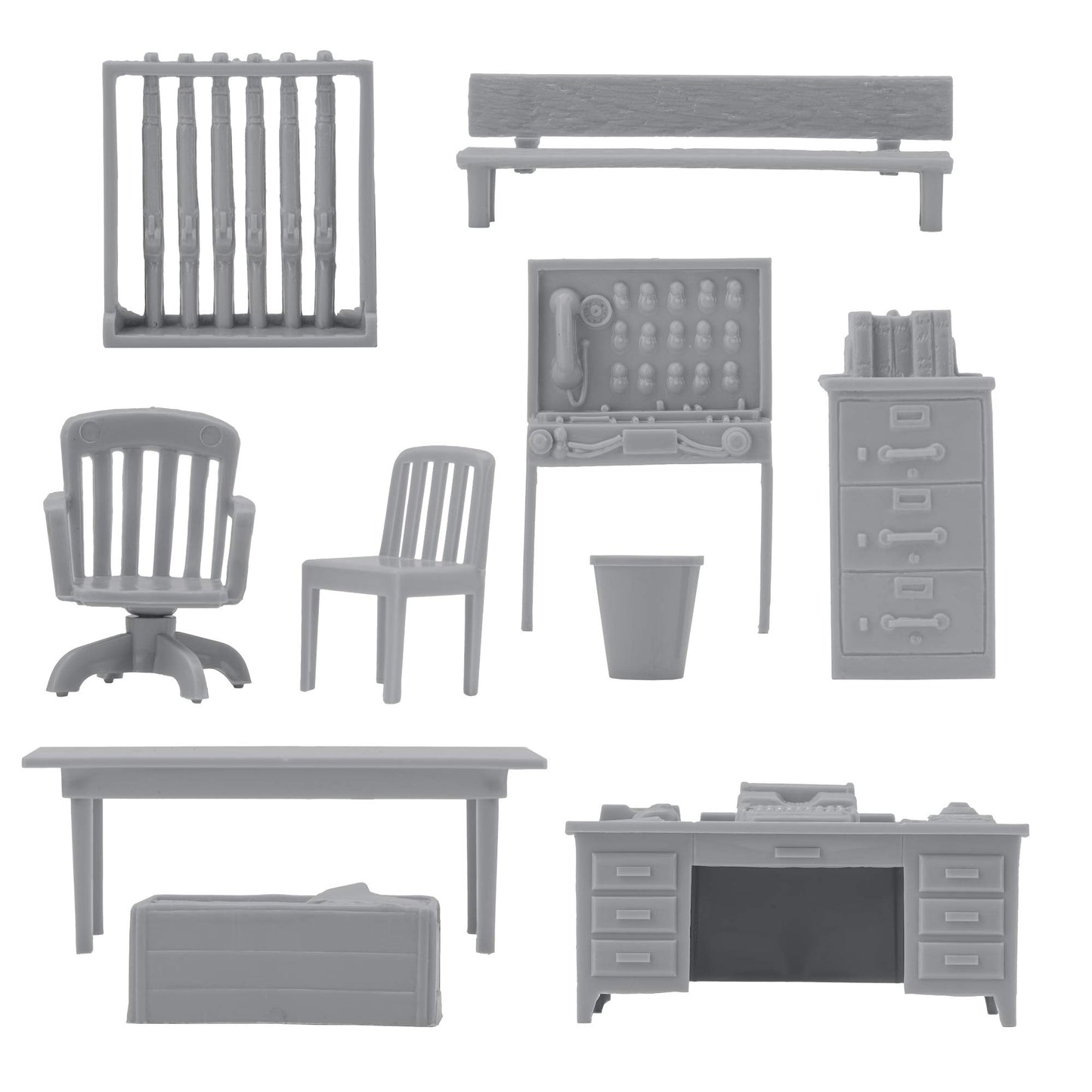BMC Classic Marx Military Base Camp - 44pc Plastic Army Men Playset Accessories
