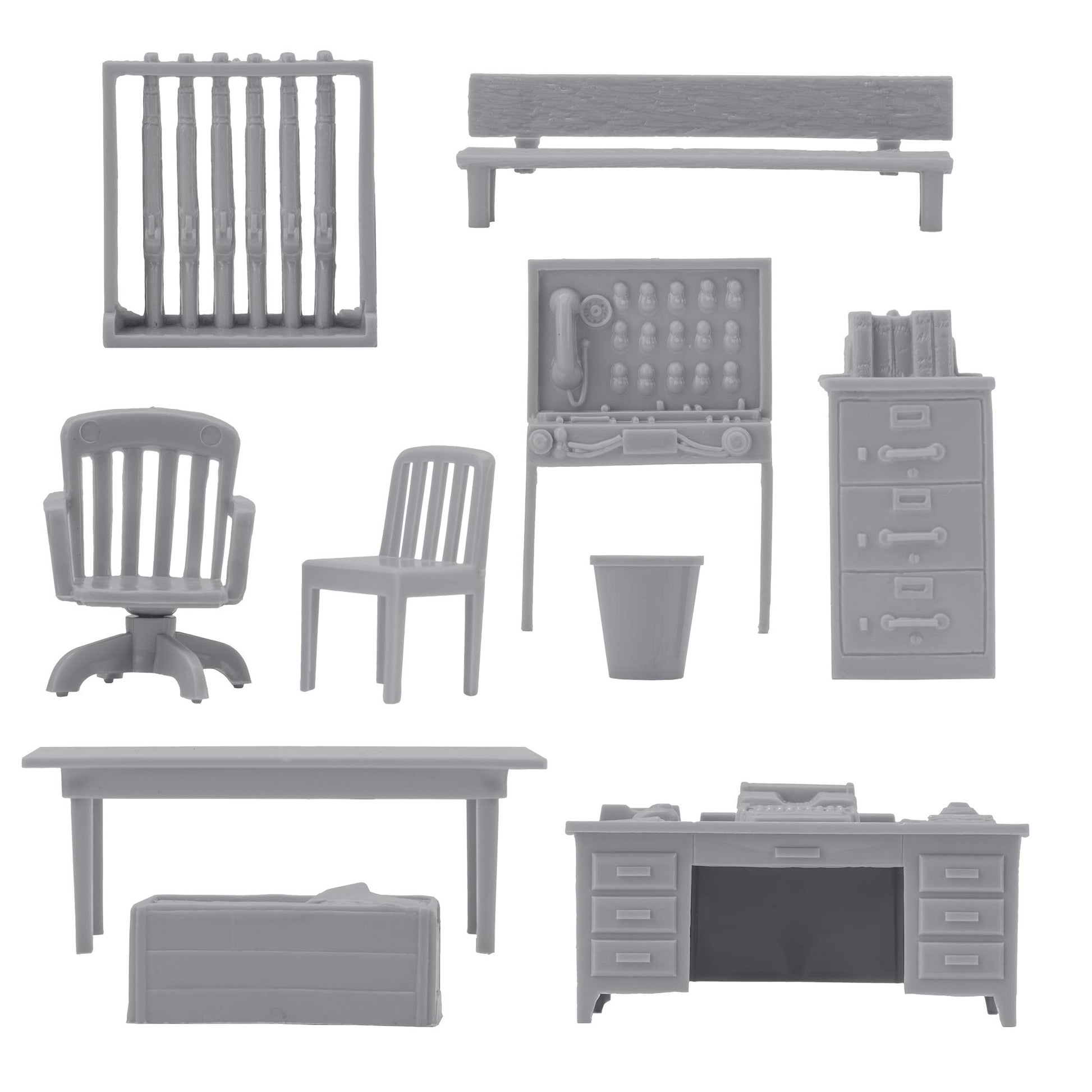 BMC Classic Marx Military Base Camp - 44pc Plastic Army Men Playset Accessories