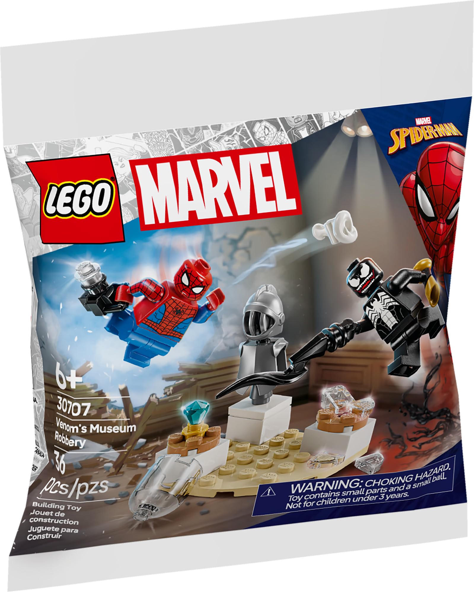 LEGO Marvel Spider-Man Venom's Museum Robbery Building Set, 30707, 36 Pieces, Ages 6+