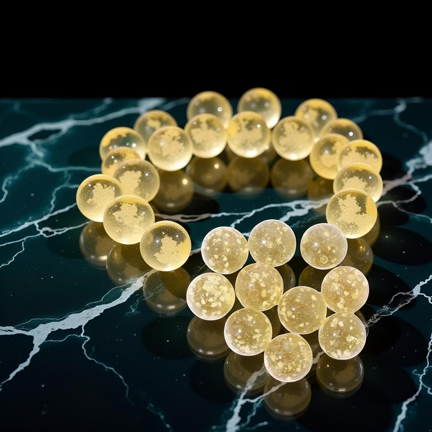 HRSDZKJ 10Pcs Gold Marbles Glow in The Dark Marbles for Glass Glass Ball Luminous Ball Runs for Marble Games DIY and Home Decoration Dice and Marble