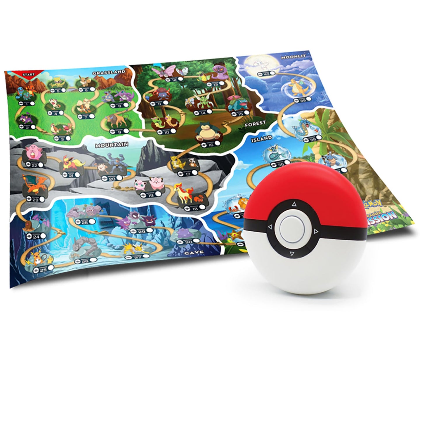 Pokemon Trainer Mission - Electronic Detector Will Guide You On 40 Missions, Voice & Light Instructions, Collect 65 Pokemon, Trainer Map, Kids 5+