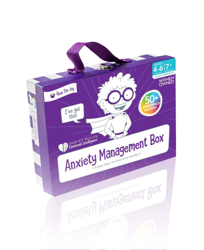 Open The Joy Anxiety Management Box for Kids - DIY Wooden Mailbox, Air-Dry Clay Kit, Origami Crafts, Confidence Cards, and Emotional Learning