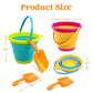 JOYIN 3 Packs Foldable Pail Bucket with Shovels & Mesh Bag, Collapsible Buckets Multi Purpose for Beach, Camping Gear, Beach Party, Fishing, and Fun