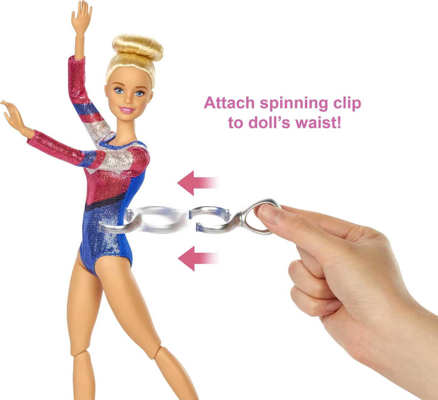 Barbie Careers Playset, Blonde Gymnast Doll with Balance Beam, Twirling Toy & 15+ Accessories Including Clothes, Hoops, Trophy & More