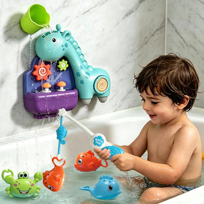 Uermis Toddler Bath Toys for Kids Ages 1-3, Waterfall Giraffe Interactive Bathtub Toys for Baby Boys Girls Gifts, Early Developmental Shower Toy
